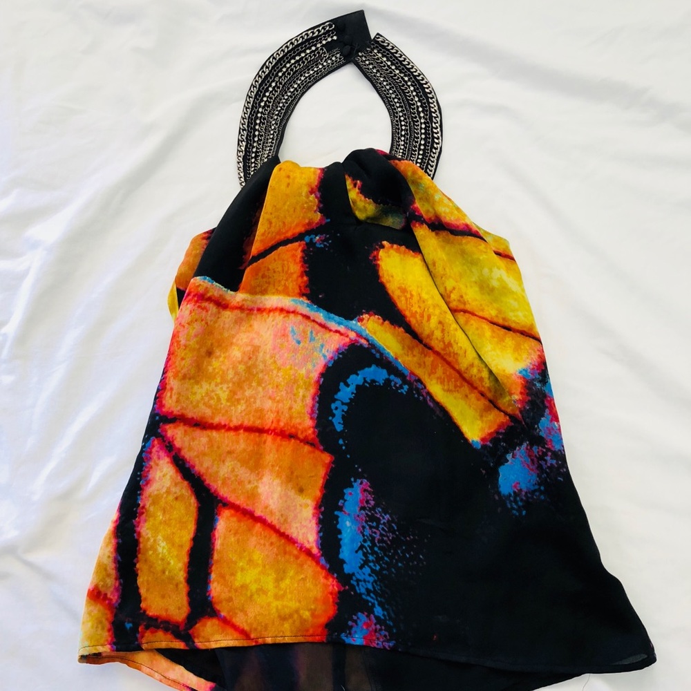 Bebe Silk Halter Top - Size Small